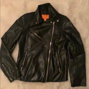 Faux leather moto jacket
